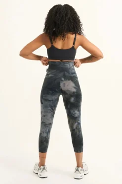 Dark and Moody Tie Dye Body Contouring - Extra High Waisted Capri Leggings