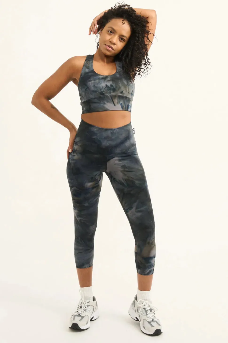 Dark and Moody Tie Dye Body Contouring - T Back Comfort Crop Top