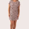Dusty Pink Leopard Mania Modal - Lace Trim T-Shirt Nightie