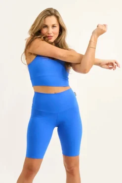 Electric Blue Body Contouring - High Waisted Long Shorts