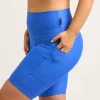 Electric Blue Performance - Panel Pocket High Waisted Long Shorts