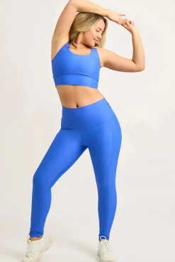 Electric Blue Performance - Panel Pocket High Waisted Leggings