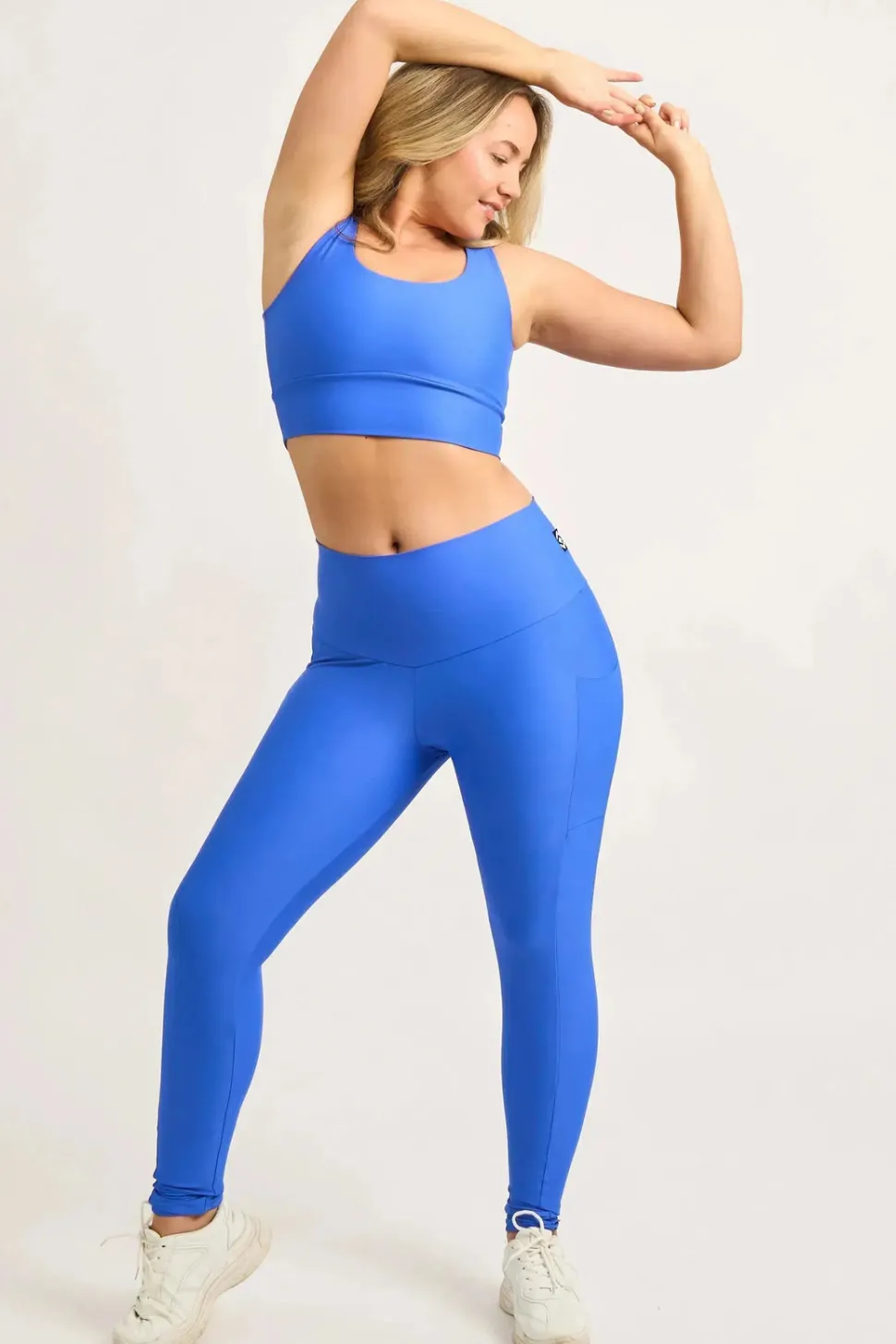 Electric Blue Performance - Panel Pocket High Waisted Leggings