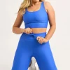 Electric Blue Performance - Panel Pocket Drawstring Capri Leggings