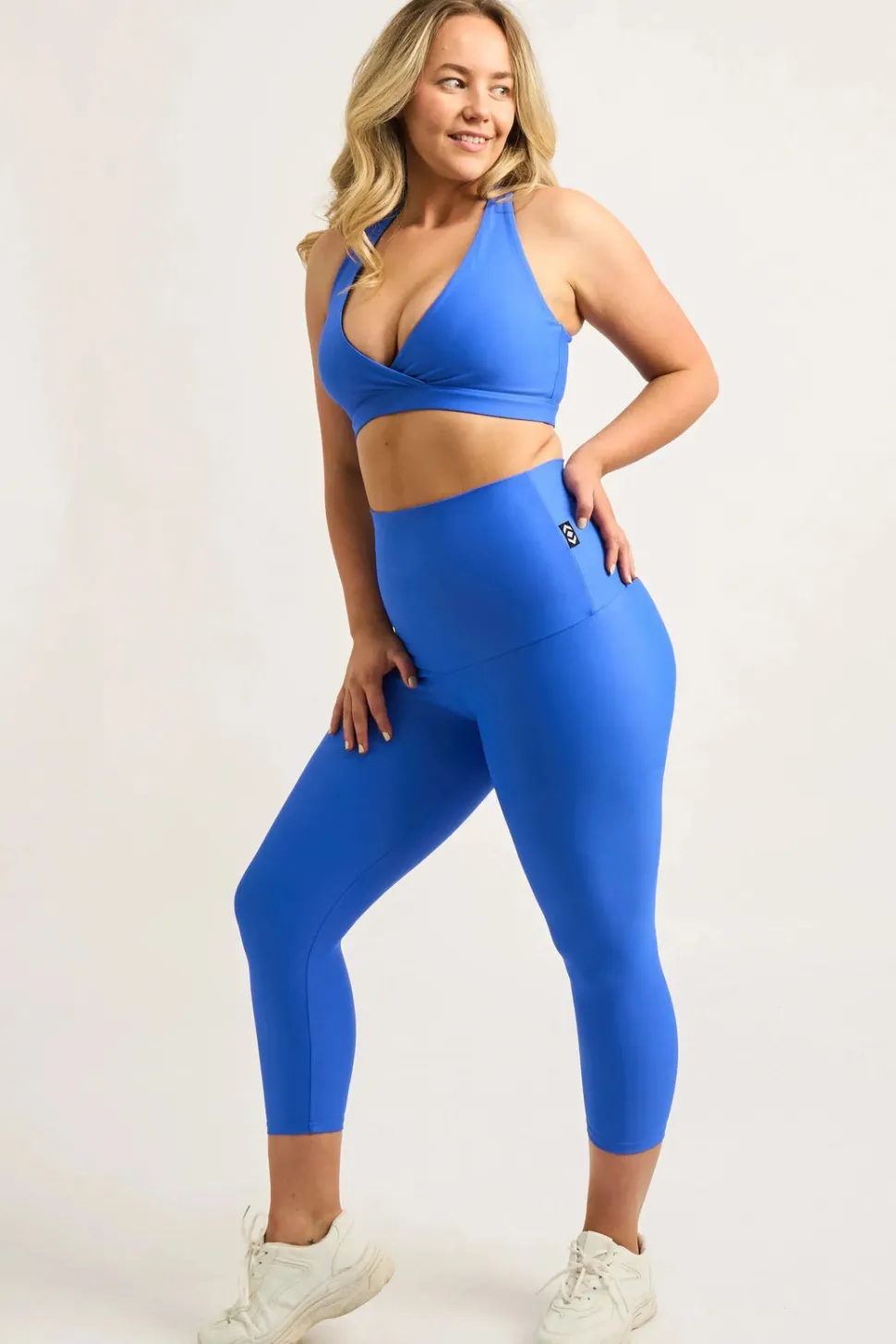 Electric Blue Performance - Extra High Waisted Capri Leggings
