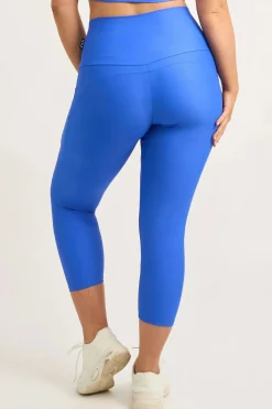 Electric Blue Performance - Pocket Booty Shaper High Waisted Capri Leggings