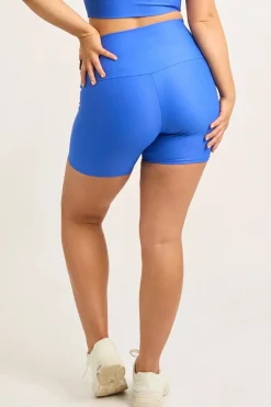 Electric Blue Performance - High Waisted Booty Shorts