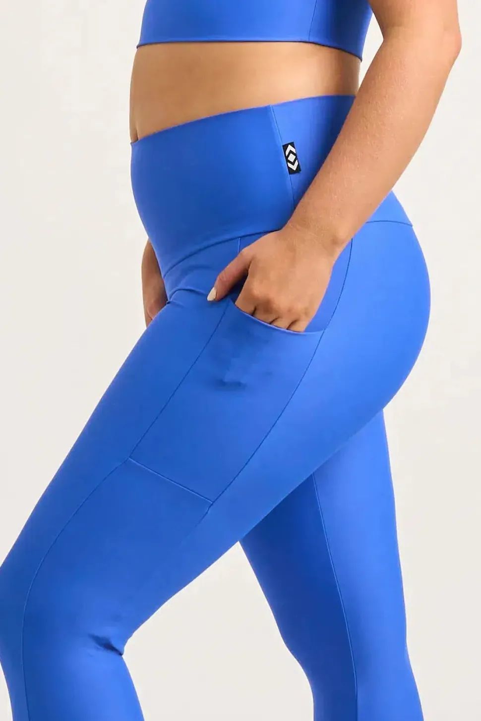 Electric Blue Performance - Panel Pocket High Waisted Leggings