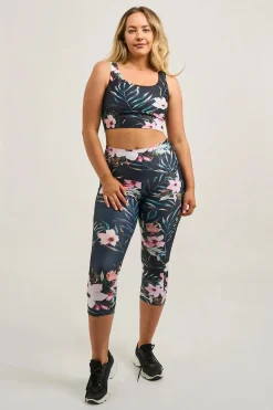 Exotic At Heart Performance - Panel Pocket High Waisted Capri Leggings
