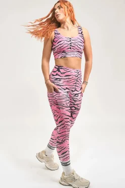 Fight Like A Tiger Pink Performance - Panel Pocket Extra High Waisted Leggings