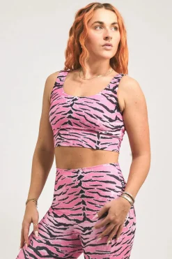 Fight Like A Tiger Pink Performance - Scoop Neck Comfort Crop Top