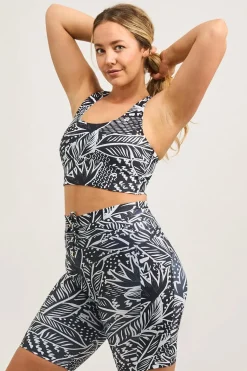Heliconia Squiggle Performance - Luxe T Back Comfort Crop Top
