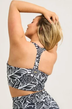 Heliconia Squiggle Performance - Luxe T Back Comfort Crop Top