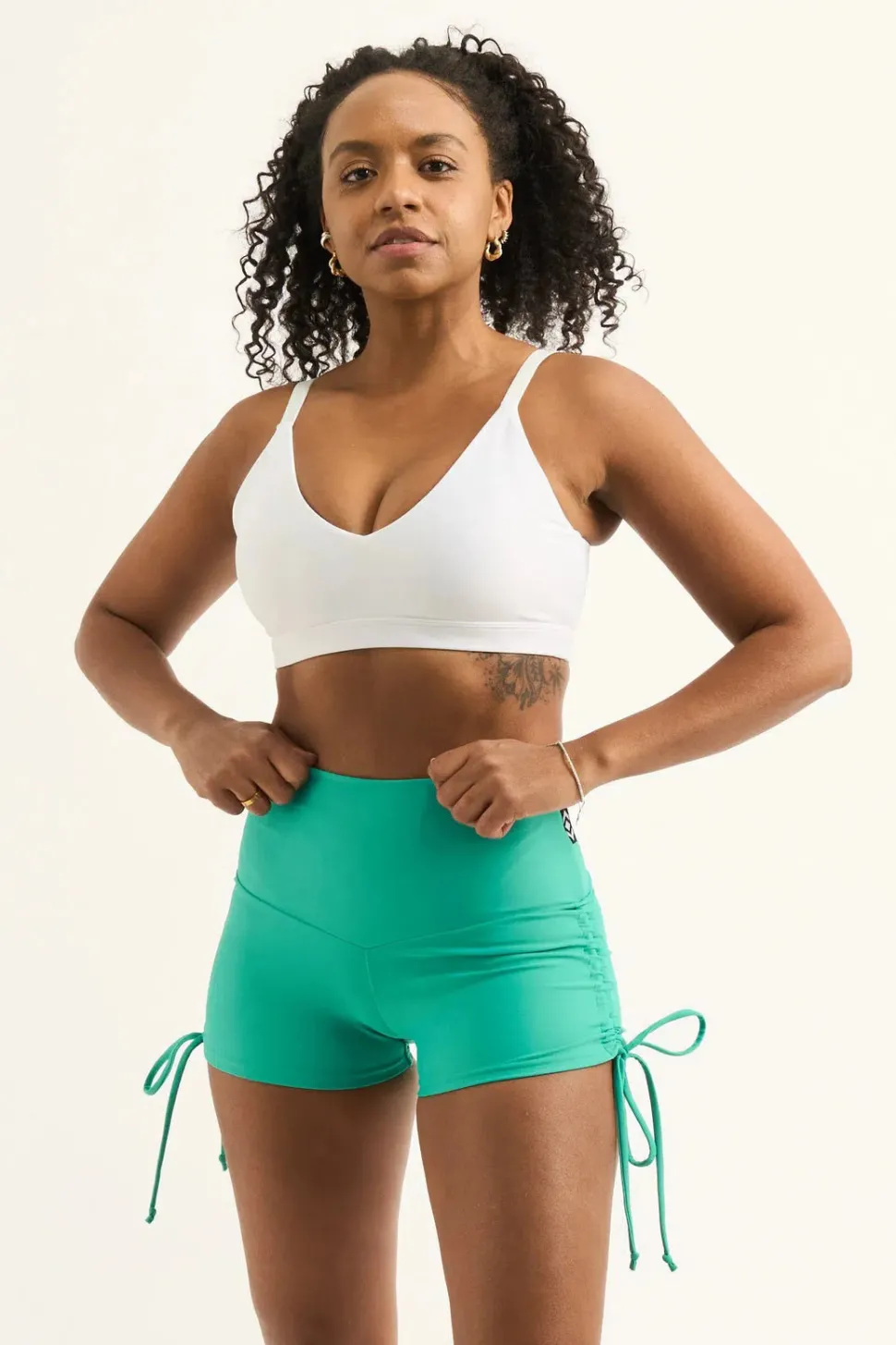 Jade Performance - High Waisted Tie Side Booty Shorts