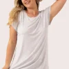 Light Grey Modal - Lace Trim T-Shirt Nightie