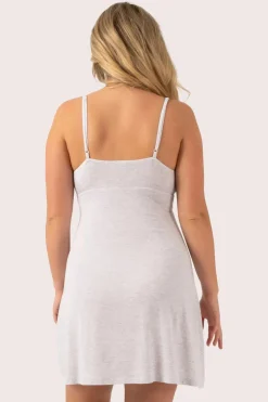 Light Grey Modal - Lace Trim Slip Nightie