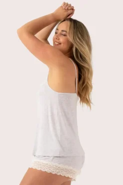 Light Grey Modal - Lace Trim Cami