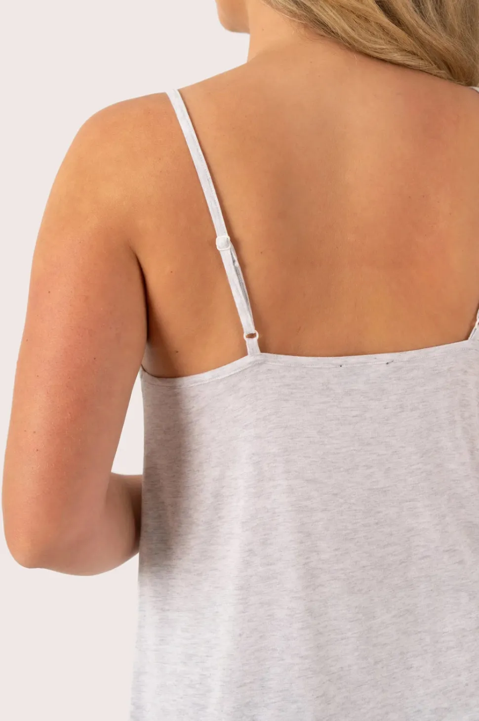 Light Grey Modal - Lace Trim Cami