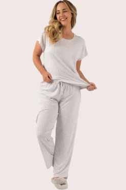 Light Grey Modal - Lace Trim T-Shirt
