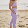 Lilac Performance - Panel Pocket High Waisted Capri Leggings