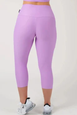 Lilac Performance - Panel Pocket High Waisted Capri Leggings