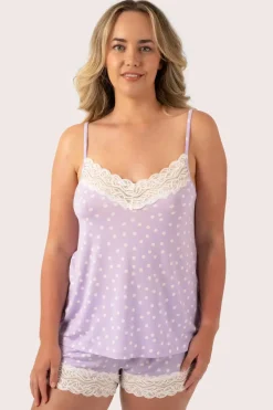 Lilac Spot Modal - Lace Trim Cami