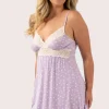 Lilac Spot Modal - Lace Trim Slip Nightie