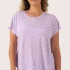 Lilac Spot Modal - Lace Trim T-Shirt