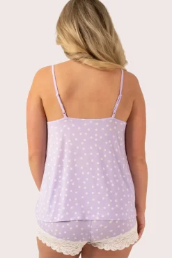Lilac Spot Modal - Lace Trim Cami