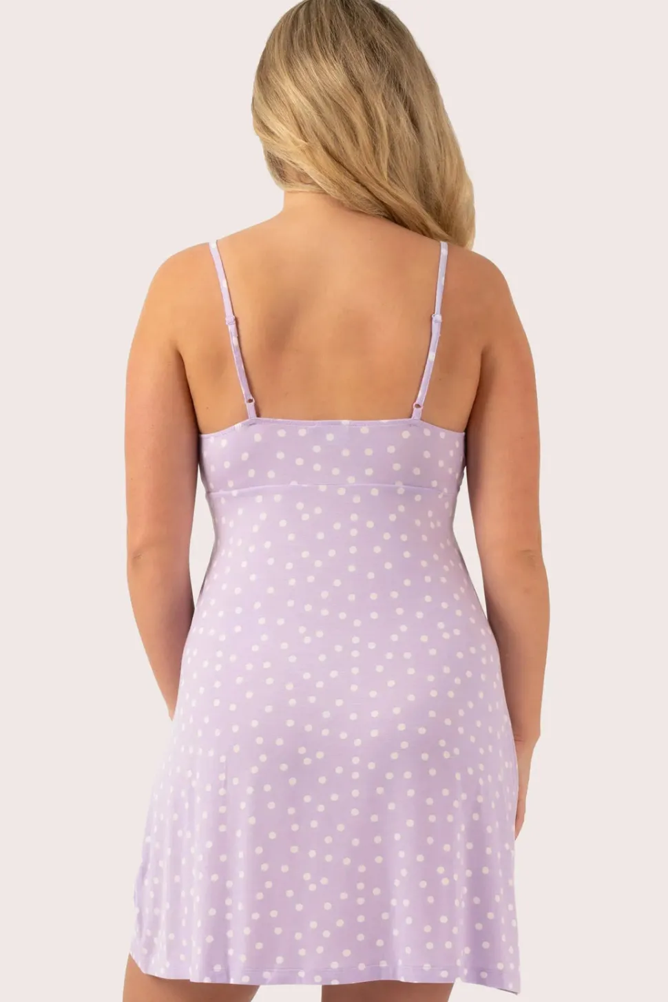 Lilac Spot Modal - Lace Trim Slip Nightie