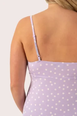 Lilac Spot Modal - Lace Trim Slip Nightie