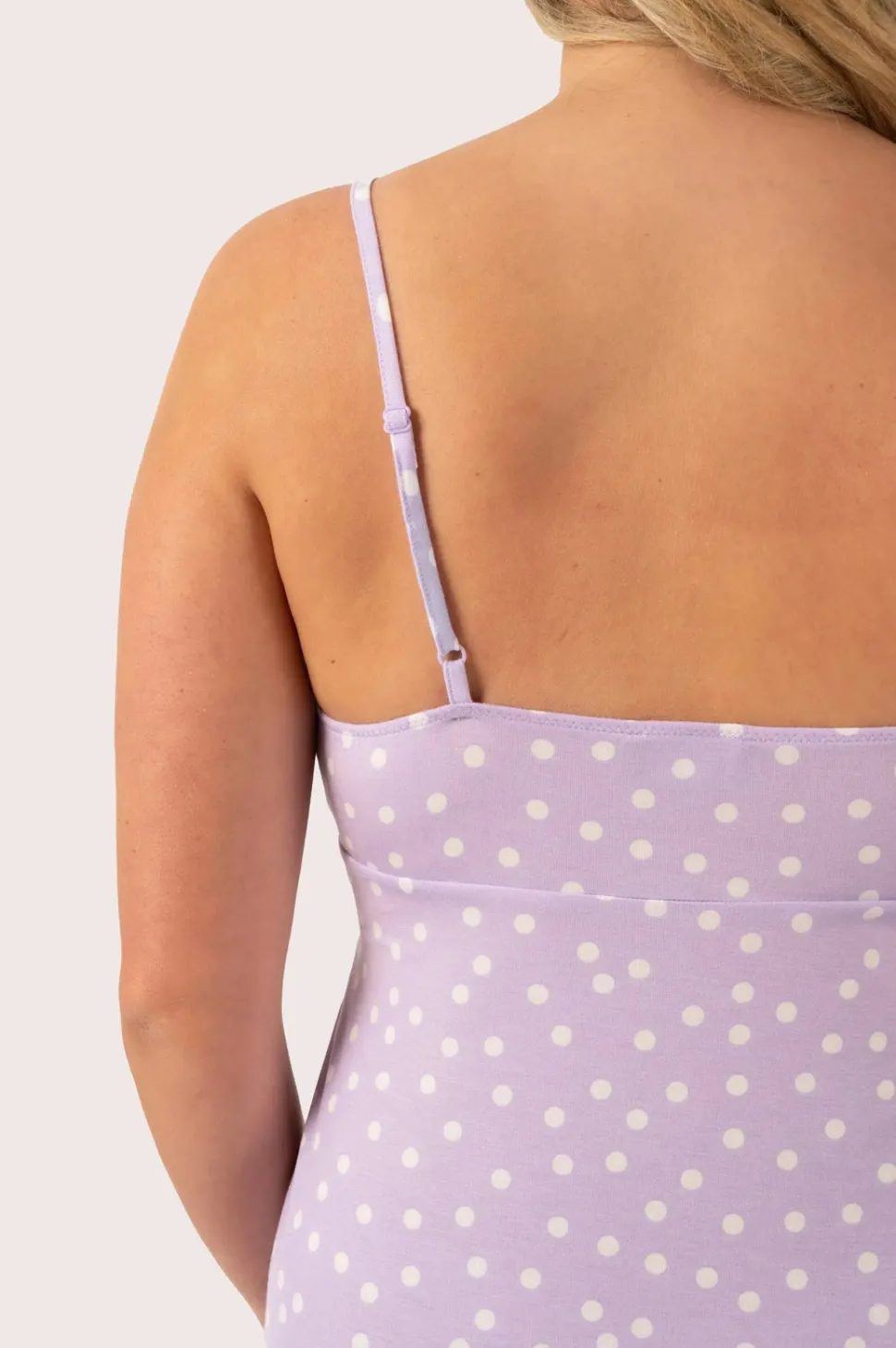 Lilac Spot Modal - Lace Trim Slip Nightie
