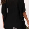 Net Midi Kimono - Black