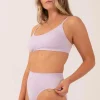 Pastel Lilac Rib Seam Free - High Waist, High Leg Bikini Briefs