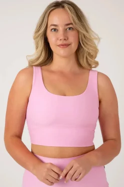 Pastel Pink Performance - Scoop Neck Comfort Crop Top