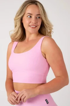 Pastel Pink Performance - Scoop Neck Comfort Crop Top