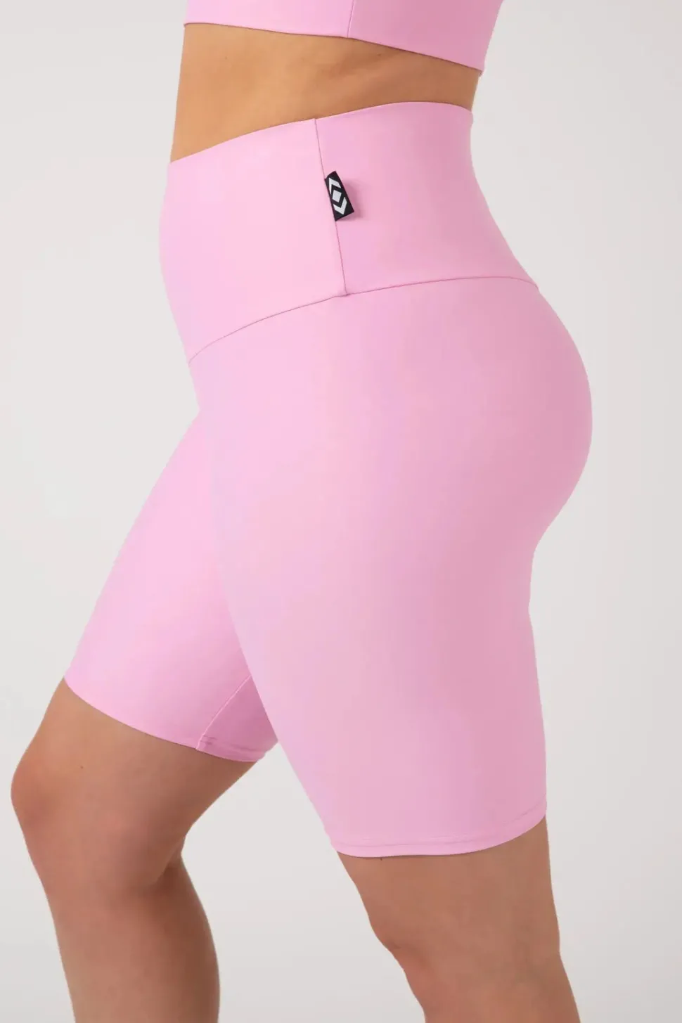 Pastel Pink Performance - High Waisted Long Shorts