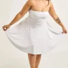Performance Bandeau Comfort Crop Mini Dress - White