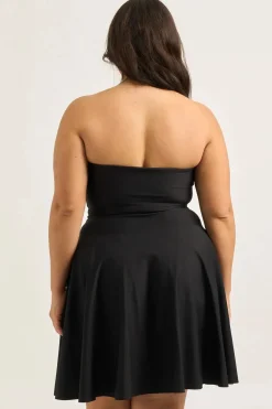 Performance Bandeau Comfort Crop Mini Dress - Black