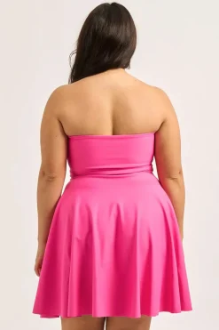Performance Bandeau Comfort Crop Mini Dress - Candy Pink