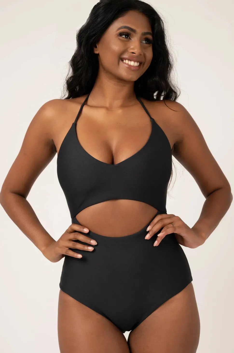 Performance Bralette One Piece W/ Extra Coverage Bottoms - Black