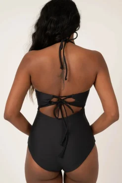 Performance Bralette One Piece W/ Extra Coverage Bottoms - Black