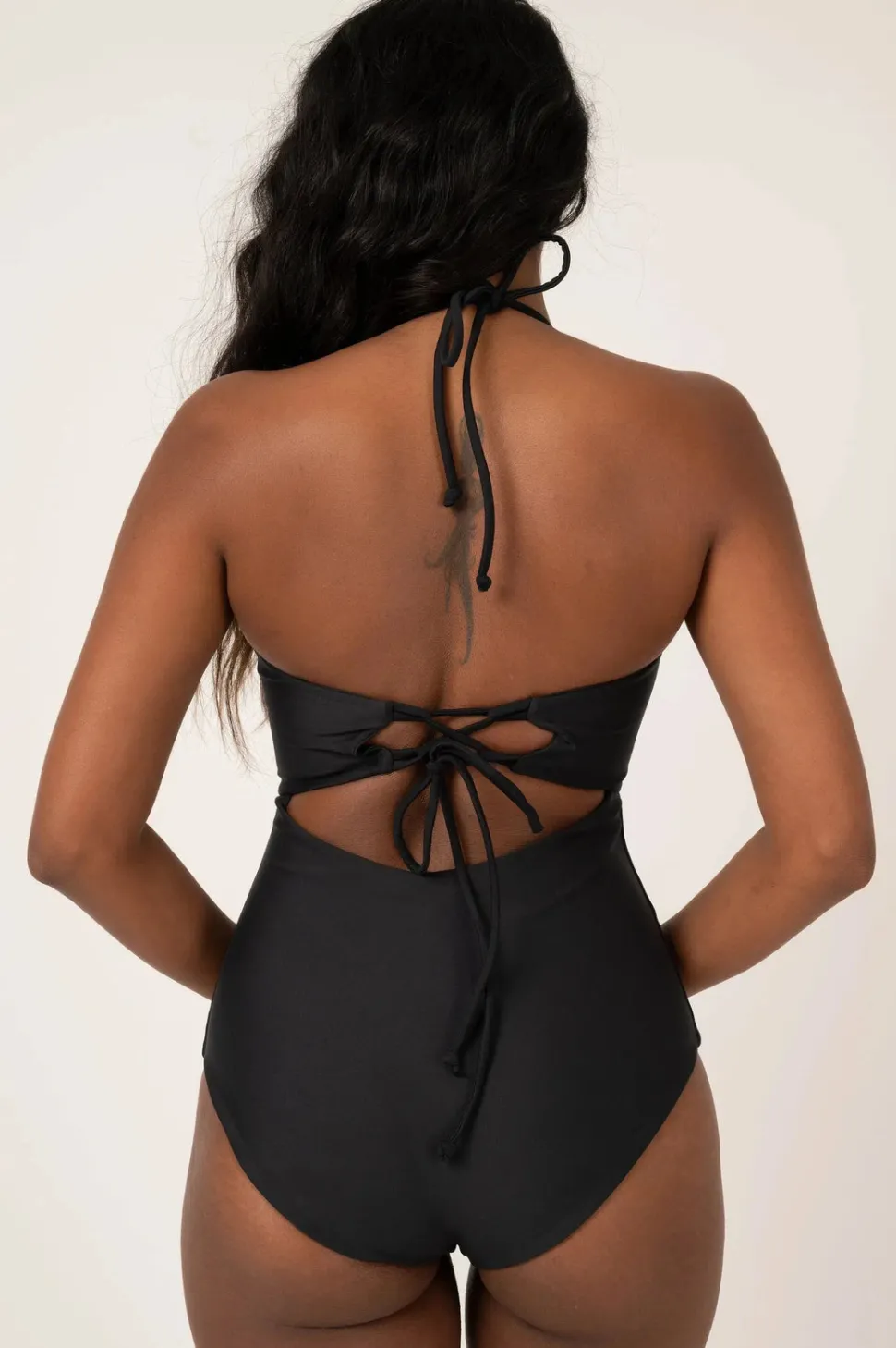 Performance Bralette One Piece W/ Extra Coverage Bottoms - Black