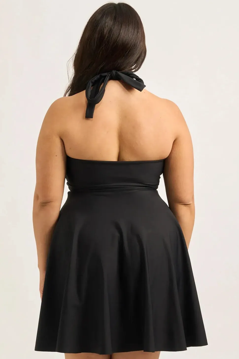 Performance Halter Comfort Crop Mini Dress - Black