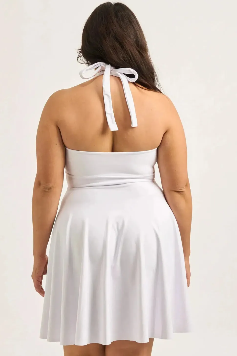 Performance Halter Comfort Crop Mini Dress - White