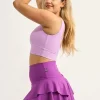 Performance High Waisted Ruffle Skort - Purple
