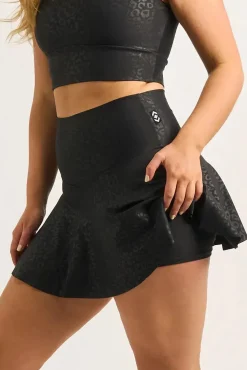 Performance High Waisted Simple Skort - Black Exotic Touch Jag