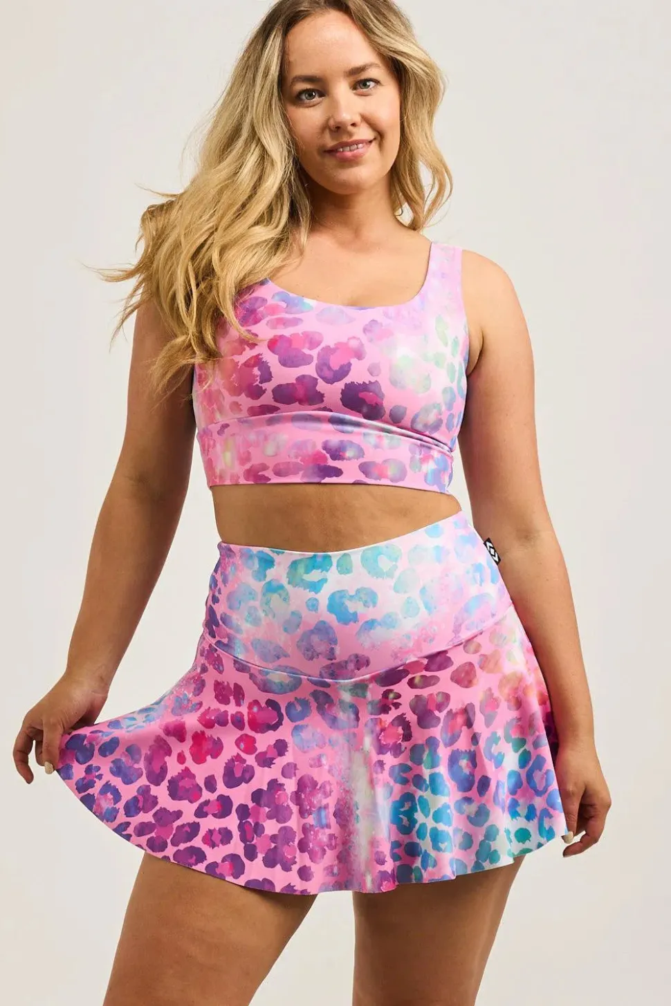 Performance High Waisted Simple Skort - Rainbow Jag