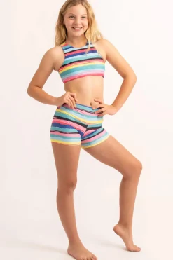 Performance Kids Booty Shorts - Rainbow Runway