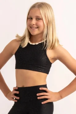 Performance Kids Crop Top - Black Exotic Touch Jag